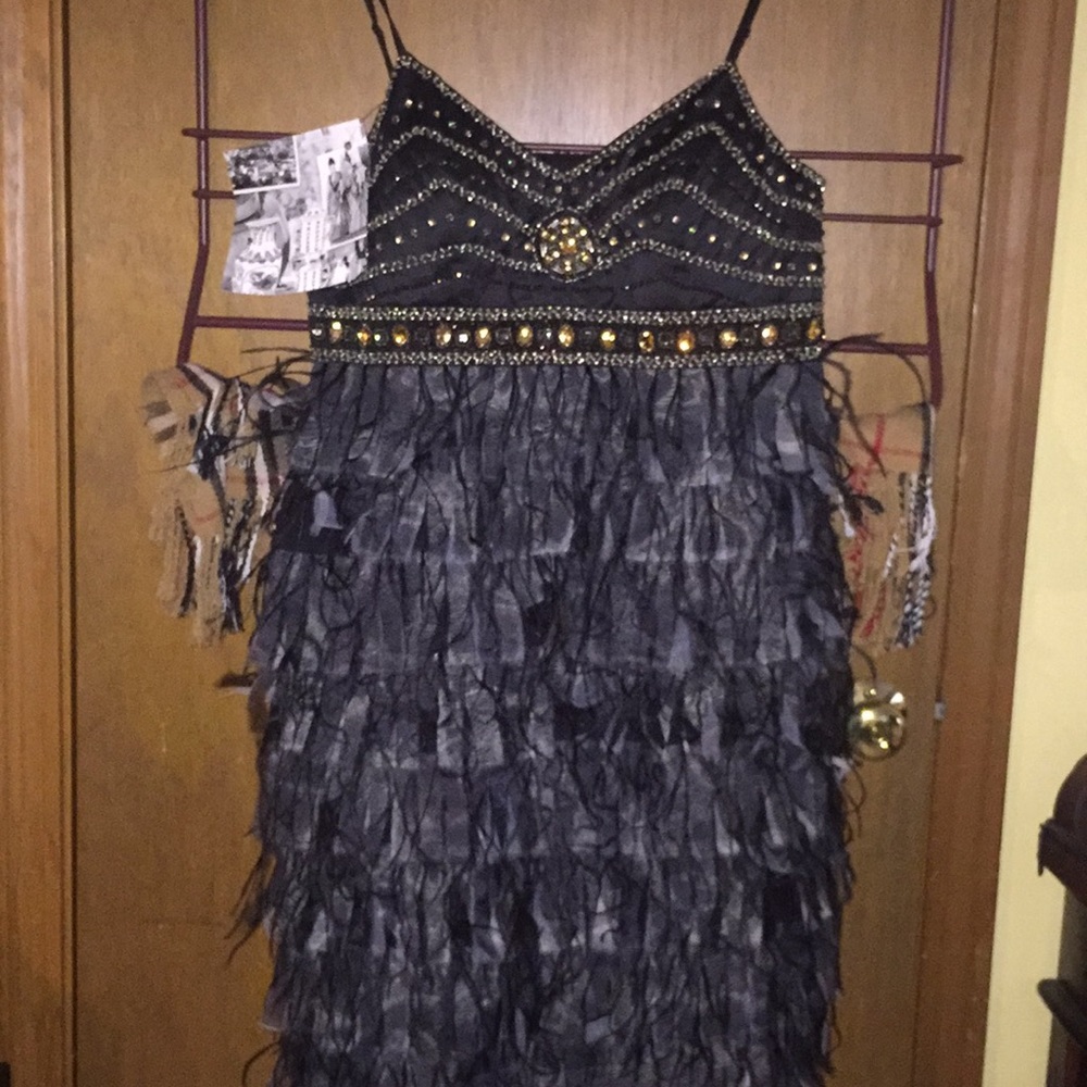 Black and Gold Detailed Dress